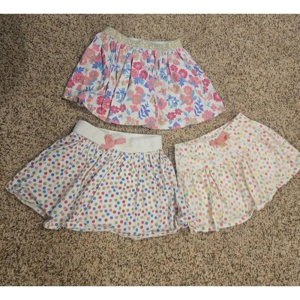 Floral and Polka Dot Skirt Set Built In Shorts Size 6 Pre-loved